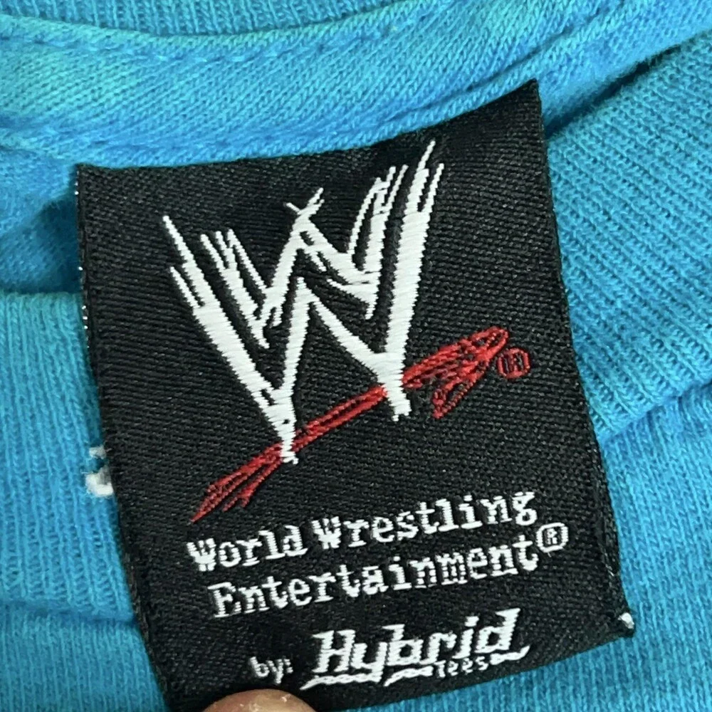 WWE Shirt Mens 2XL Blue Hybrid Warning Right To Remain Silent Graphic Tee Cotton
